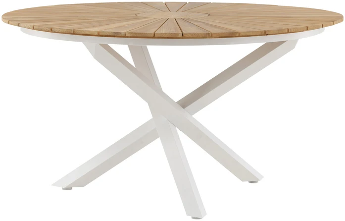 Venture Design Valgomasis stalas, Meksika, ø140 cm, Balta/Teakinis