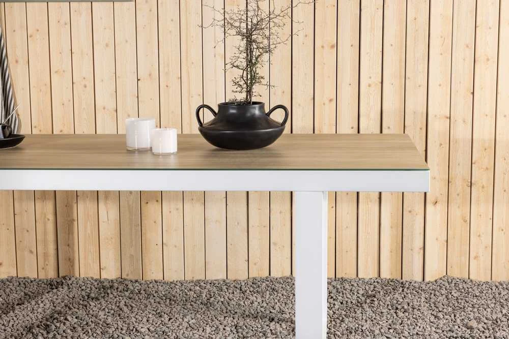 Venture Design Valgomasis stalas, Merlo, 200x90 cm, Balta