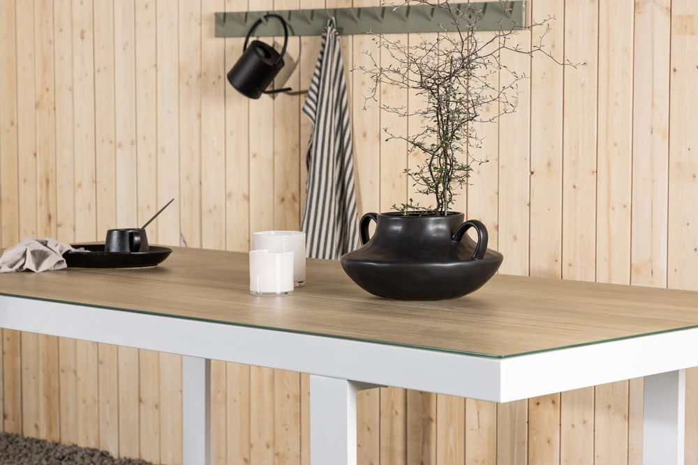 Venture Design Valgomasis stalas, Merlo, 200x90 cm, Balta