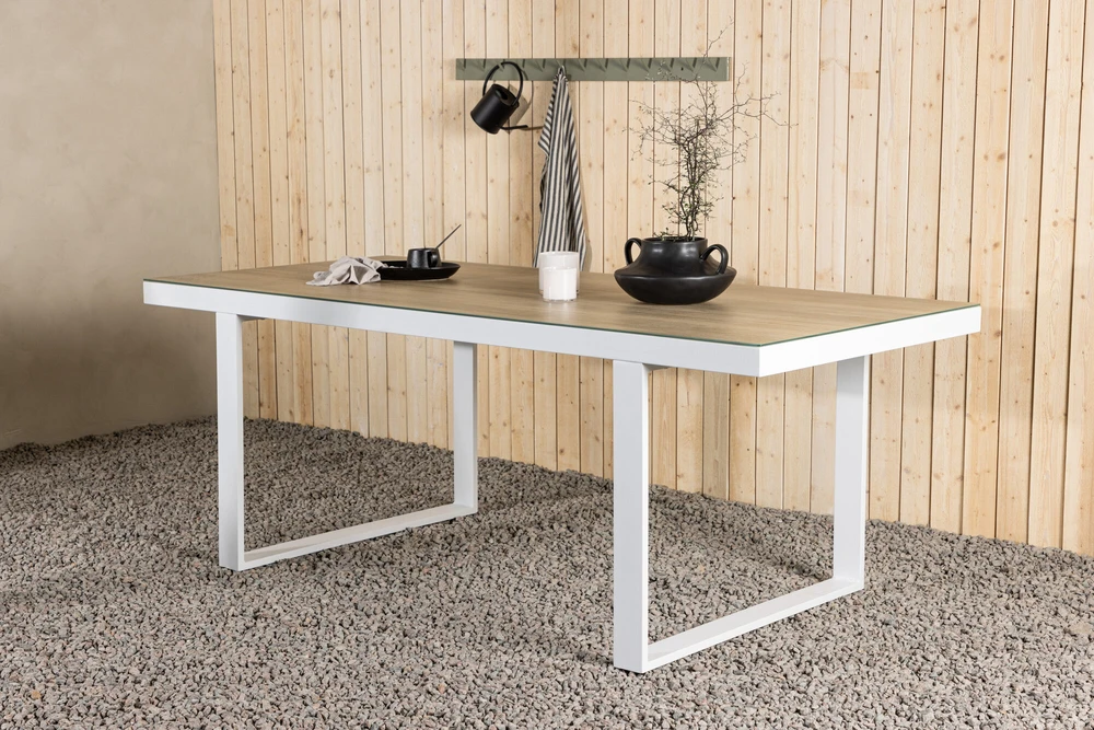 Venture Design Valgomasis stalas, Merlo, 200x90 cm, Balta