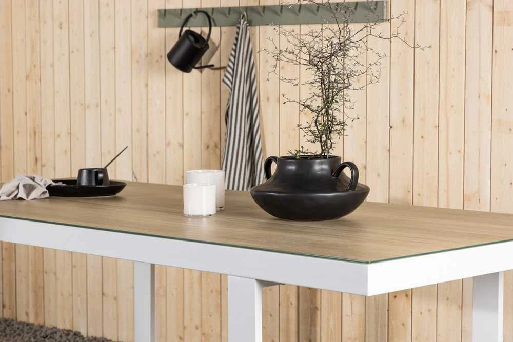 Venture Design Valgomasis stalas, Merlo, 200x90 cm, Balta