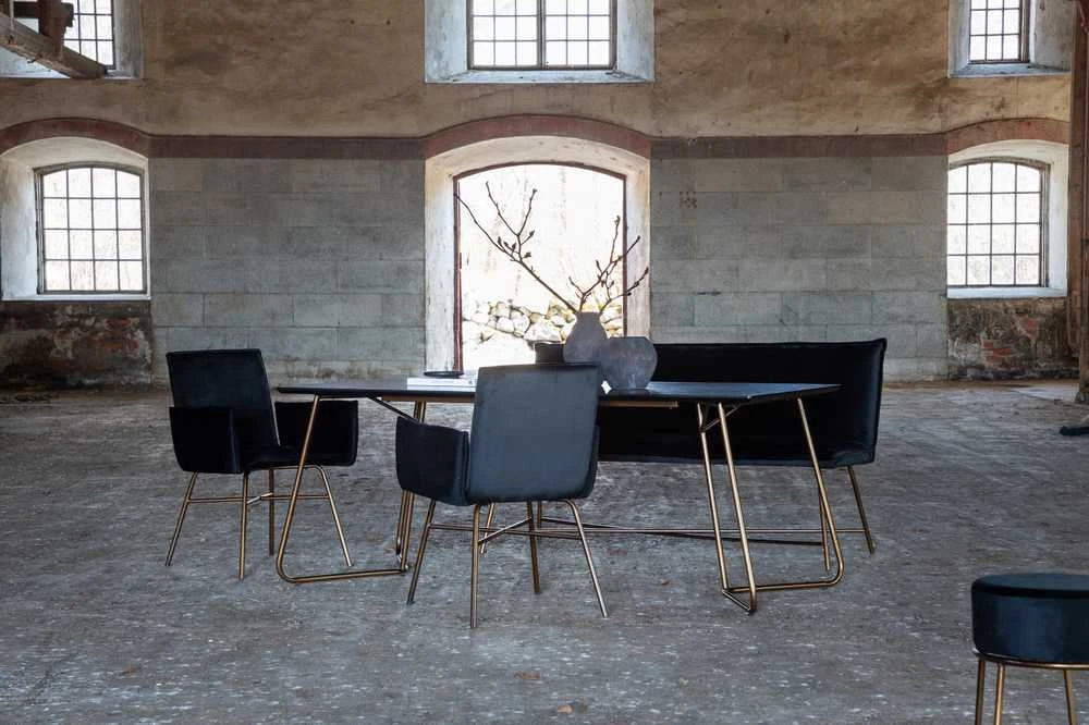Venture Design Valgomasis stalas, Petra, 75x190x90 cm, Juodas