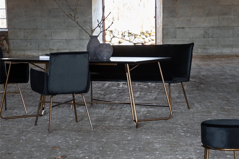 Venture Design Valgomasis stalas, Petra, 75x190x90 cm, Juodas