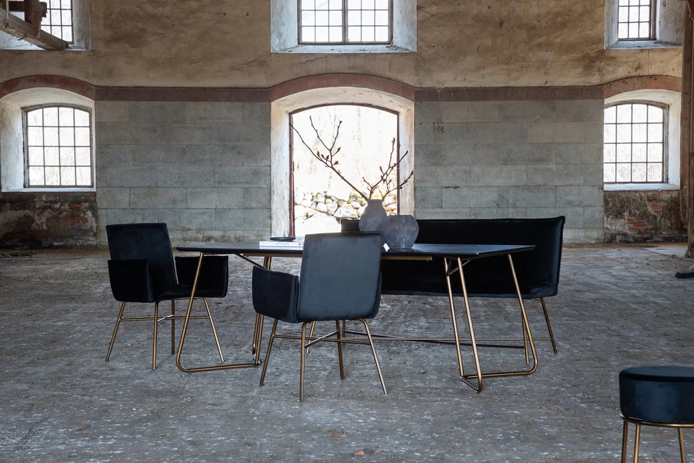 Venture Design Valgomasis stalas, Petra, 75x190x90 cm, Juodas