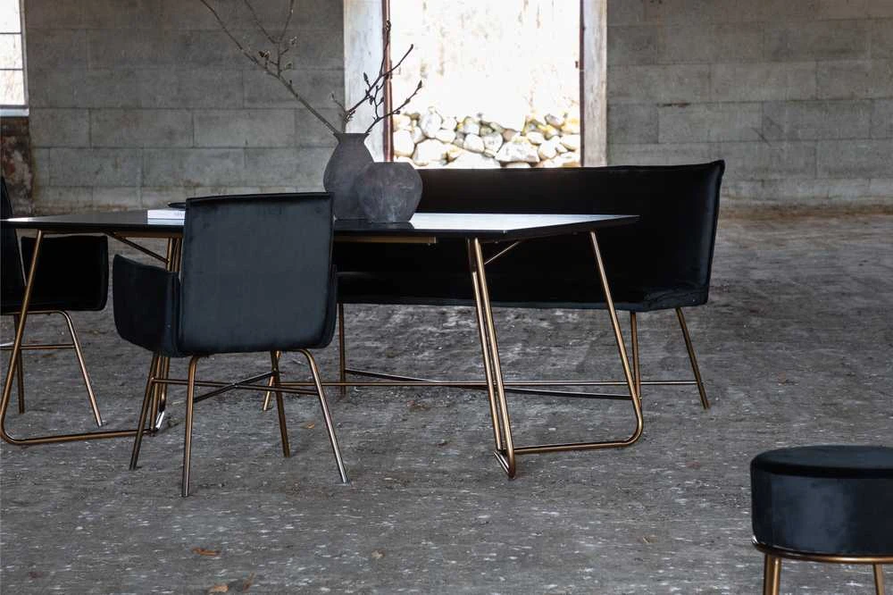 Venture Design Valgomasis stalas, Petra, 75x190x90 cm, Juodas