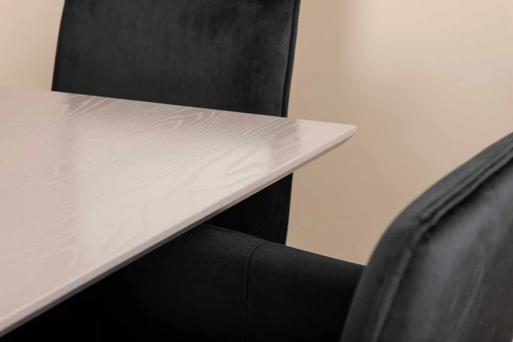 Venture Design Valgomasis stalas, Piazza, 190x90 cm, Valgomasis kėdė, Petra, 60x87 cm, Juoda