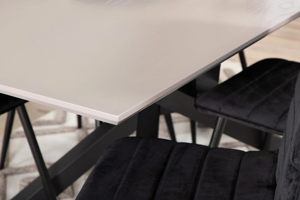 Venture Design Valgomasis stalas, Piazza, 190x90 cm, Pilka + Valgomasis kėdė, Windu Lyx, 49x43 cm, Juoda