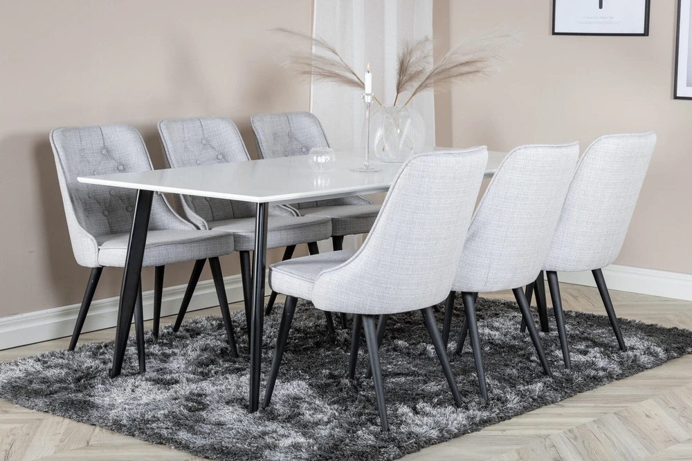 Venture Design Valgomasis stalas, Polar Matbord, 180x90 cm, Balta/Juoda