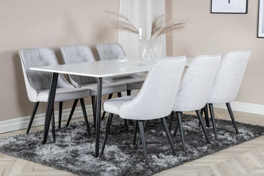 Venture Design Valgomasis stalas, Polar Matbord, 180x90 cm, Balta/Juoda