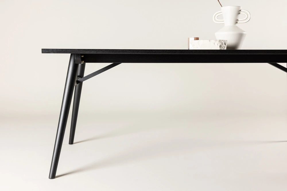 Venture Design Valgomasis stalas, Stilingas Ištraukiamas stalas, 195x95 cm, Juodas