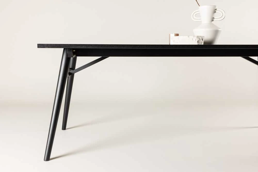 Venture Design Valgomasis stalas, Stilingas Ištraukiamas stalas, 195x95 cm, Juodas