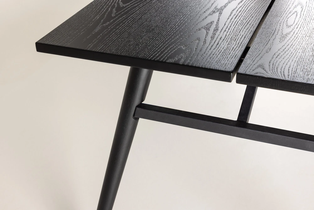 Venture Design Valgomasis stalas, Stilingas Ištraukiamas stalas, 195x95 cm, Juodas