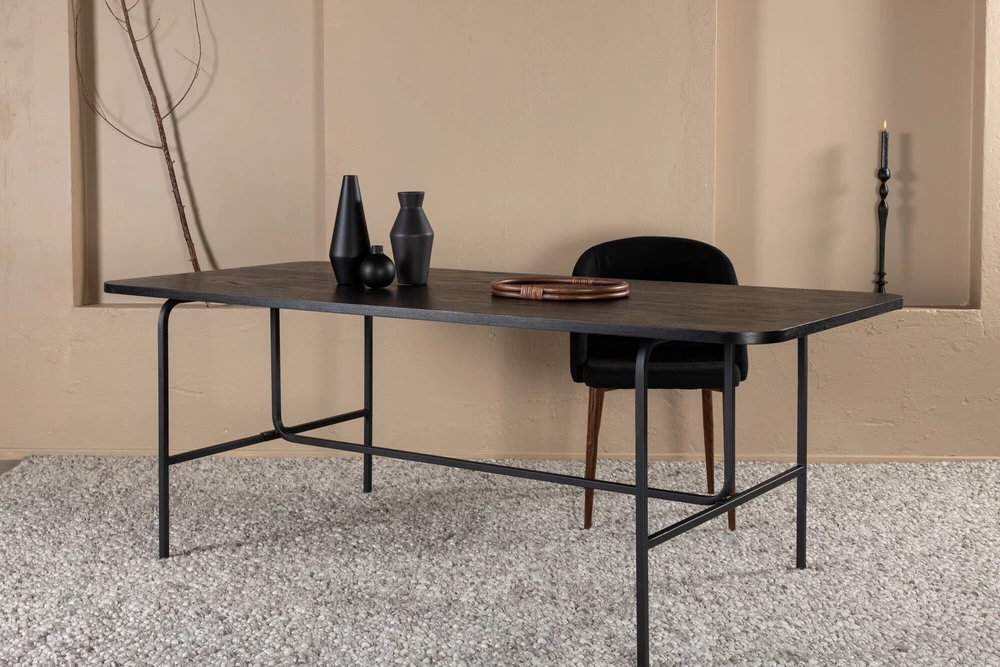 Venture Design Valgomasis stalas, Uno, 200x90 cm, Juodas