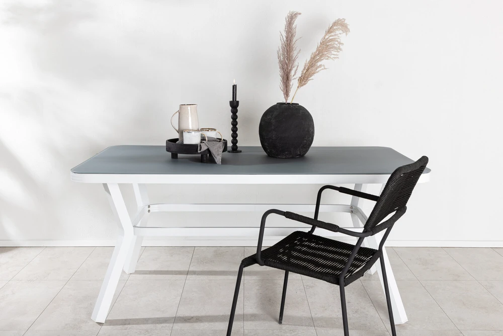 Venture Design Valgomasis stalas, Virya, 160x90 cm, Pilka