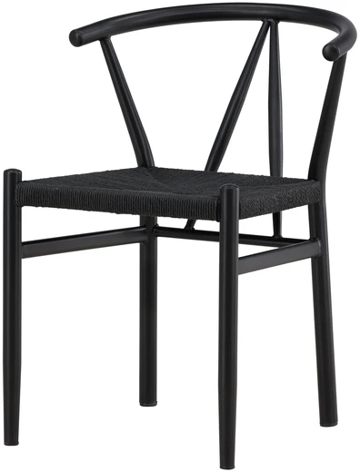Venture Design Valgomojo kėdė Alfons 41x46x41 cm Juoda Plieninė Virvė