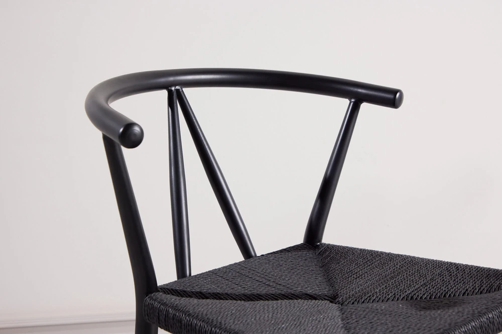 Venture Design Valgomojo kėdė Alfons 41x46x41 cm Juoda Plieninė Virvė