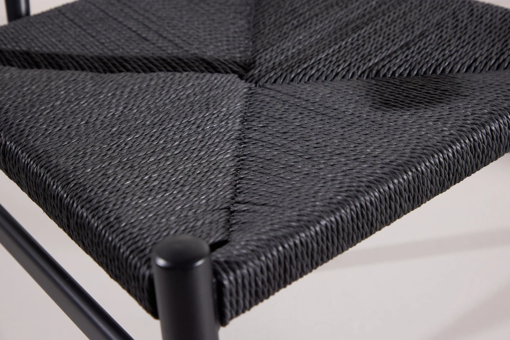 Venture Design Valgomojo kėdė Alfons 41x46x41 cm Juoda Plieninė Virvė