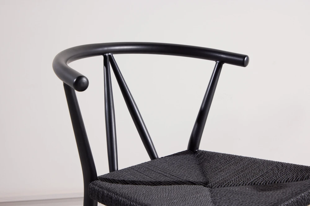 Venture Design Valgomojo kėdė Alfons 41x46x41 cm Juoda Plieninė Virvė