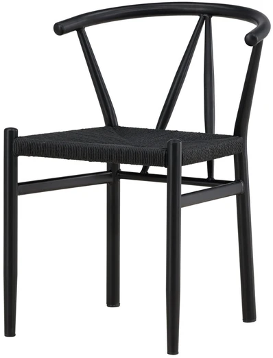 Venture Design Valgomojo kėdė Alfons 41x46x41 cm Juoda Plieninė Virvė