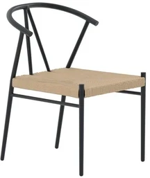Venture Design Valgomojo kėdė, Alfons, 49x47 cm, juoda, plienas, ratanas