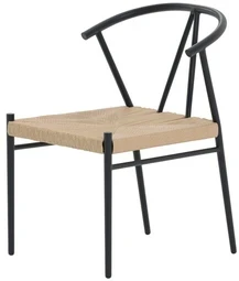 Venture Design Valgomojo kėdė, Alfons, 49x47 cm, juoda, plienas, ratanas
