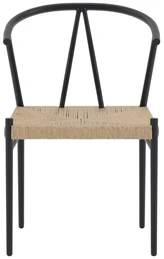 Venture Design Valgomojo kėdė, Alfons, 49x47 cm, juoda, plienas, ratanas