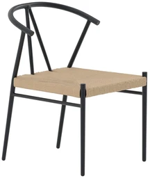 Venture Design Valgomojo kėdė, Alfons, 49x47 cm, juoda, plienas, ratanas