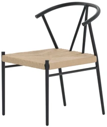 Venture Design Valgomojo kėdė, Alfons, 49x47 cm, juoda, plienas, ratanas