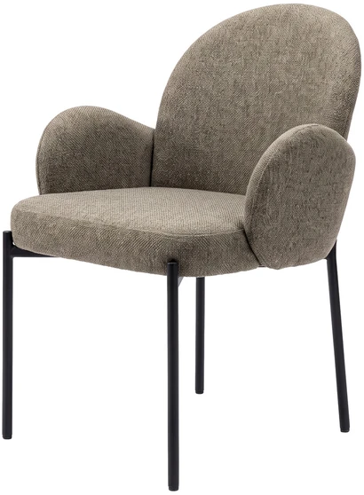 Venture Design Valgomojo kėdė Blom, 2 vnt. komplekte, juodas/rudas audinys