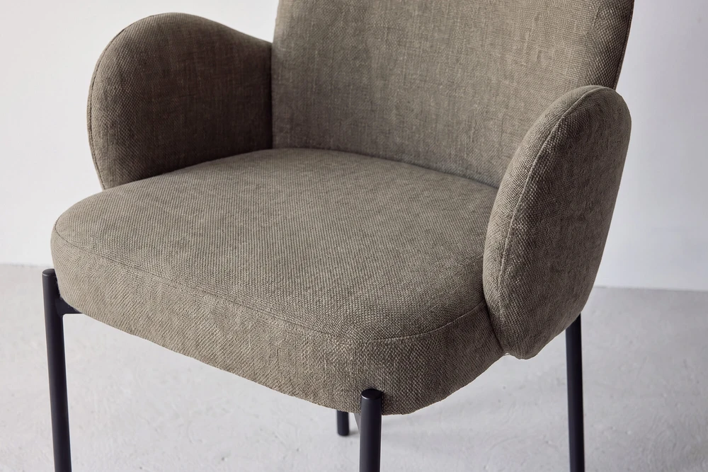 Venture Design Valgomojo kėdė Blom, 2 vnt. komplekte, juodas/rudas audinys