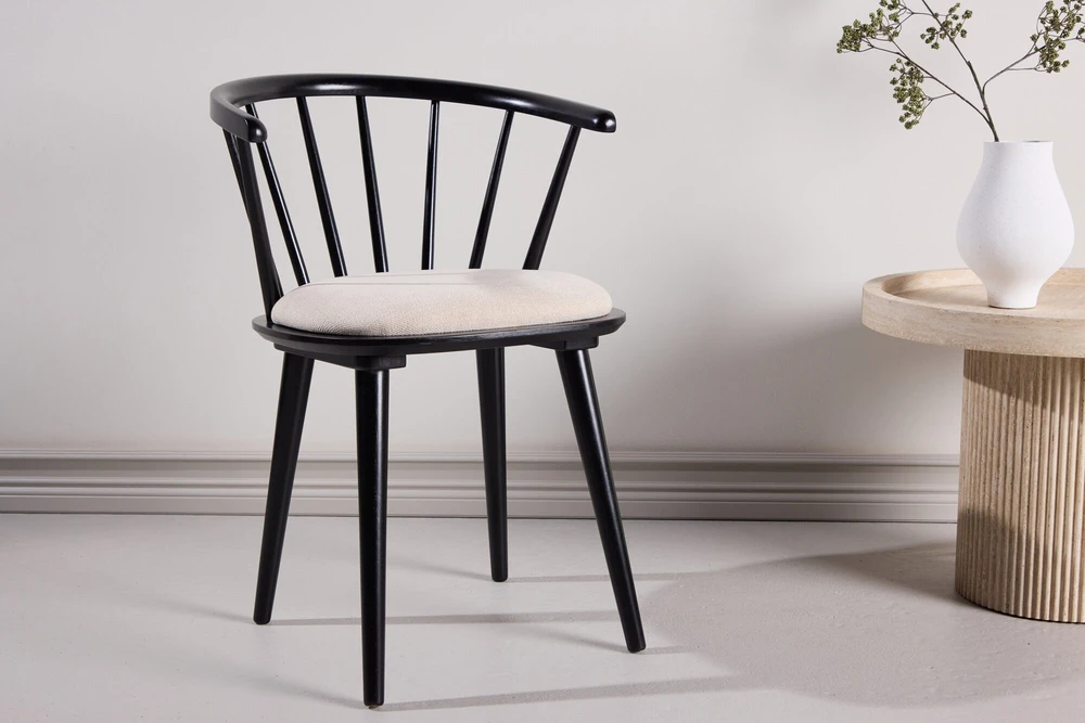 Venture Design Valgomojo kėdė Bobby 50x48 cm Juoda Smėlio Spalva Guminė Mediena