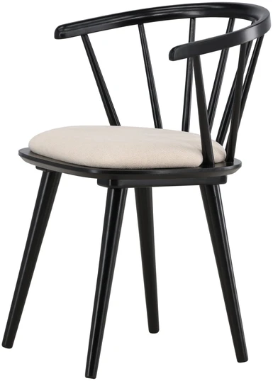 Venture Design Valgomojo kėdė Bobby 50x48 cm Juoda Smėlio Spalva Guminė Mediena