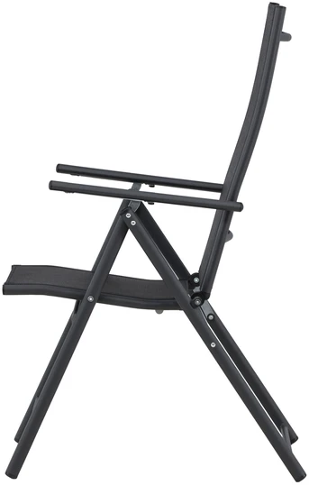 Venture Design Valgomojo kėdė Levanzo 2 vnt., juoda, sulankstoma, plieninė