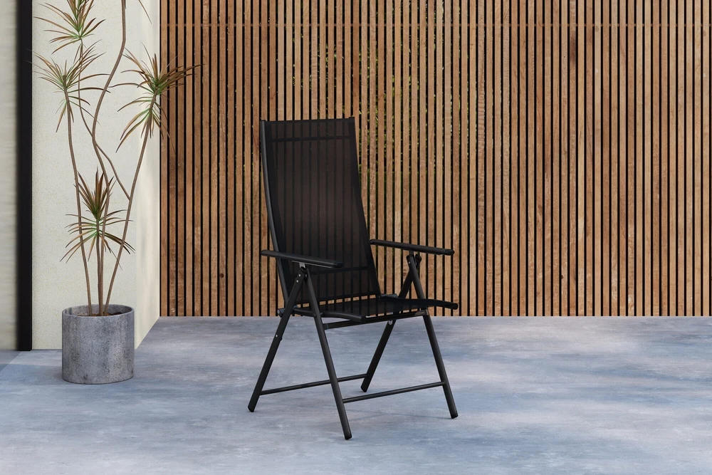 Venture Design Valgomojo kėdė Levanzo 2 vnt., juoda, sulankstoma, plieninė