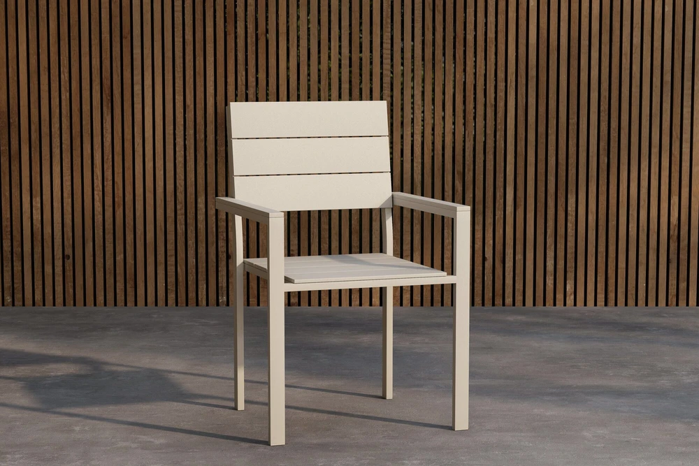 Venture Design Valgomojo kėdė Levels, smėlio spalvos, aliuminis, 2 vnt.