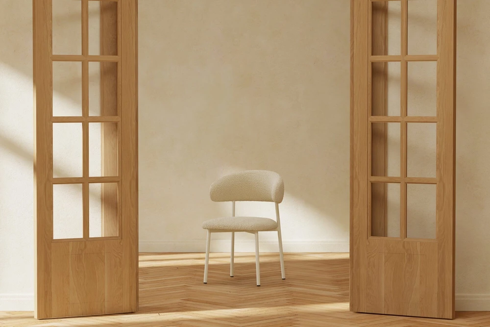 Venture Design Valgomojo kėdė Lillholmen 51x47 cm smėlio spalvos boucle audinys