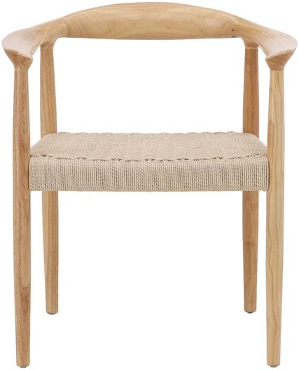 Venture Design Valgomojo kėdė Lovön 57x42x43 cm Balintos medienos spalvos Smėlio spalvos virvė Guminė mediena