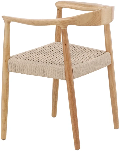 Venture Design Valgomojo kėdė Lovön 57x42x43 cm Balintos medienos spalvos Smėlio spalvos virvė Guminė mediena
