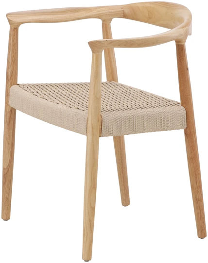 Venture Design Valgomojo kėdė Lovön 57x42x43 cm Balintos medienos spalvos Smėlio spalvos virvė Guminė mediena