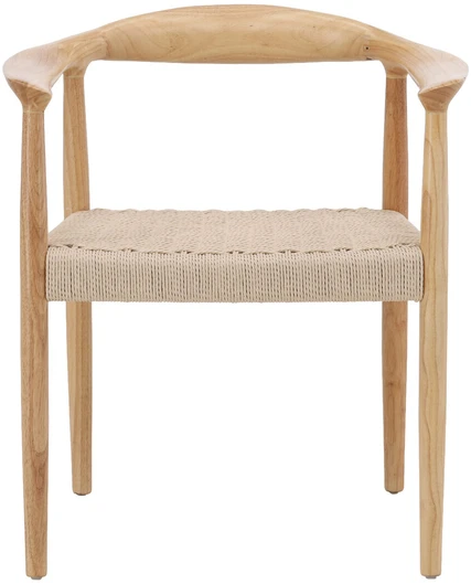 Venture Design Valgomojo kėdė Lovön 57x42x43 cm Balintos medienos spalvos Smėlio spalvos virvė Guminė mediena