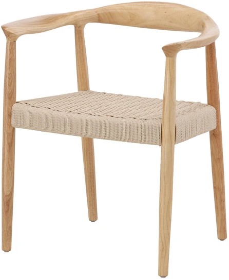 Venture Design Valgomojo kėdė Lovön 57x42x43 cm Balintos medienos spalvos Smėlio spalvos virvė Guminė mediena