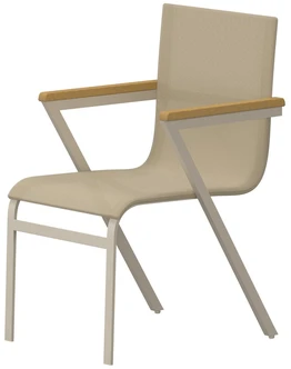 Venture Design Valgomojo kėdė Mexico, smėlio spalvos, aliuminis, tekstilenas, tikmedis