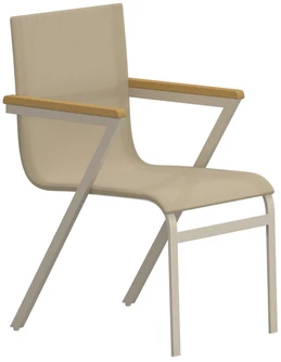 Venture Design Valgomojo kėdė Mexico, smėlio spalvos, aliuminis, tekstilenas, tikmedis