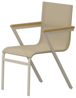 Venture Design Valgomojo kėdė Mexico, smėlio spalvos, aliuminis, tekstilenas, tikmedis