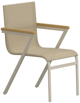 Venture Design Valgomojo kėdė Mexico, smėlio spalvos, aliuminis, tekstilenas, tikmedis