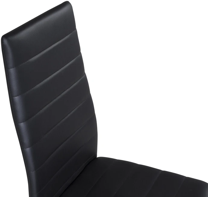 Venture Home Valgomojo kėdės Slim, 2vnt., juodos, odos imitacijos