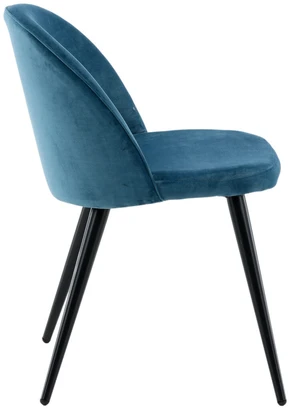 Venture Home Valgomojo kėdės Velvet, 2vnt., juodos/mėlynos, aksomas