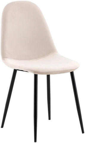 Venture Design Valgomojo kėdės 2 vnt., juodos kojos, smėlio spalvos veliūras