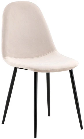 Venture Design Valgomojo kėdės 2 vnt., juodos kojos, smėlio spalvos veliūras