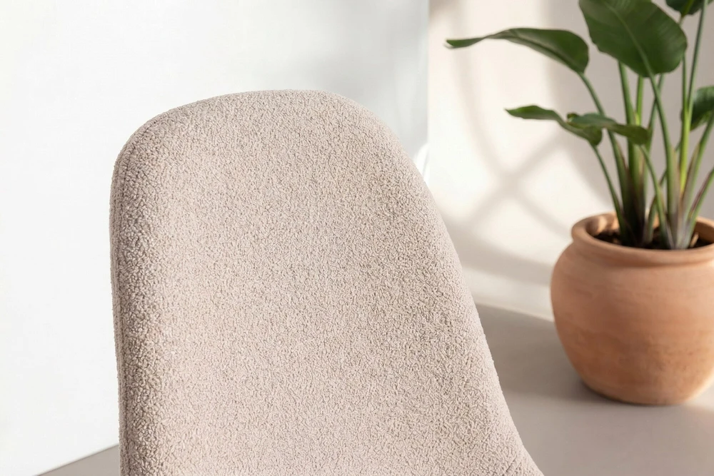 Venture Design Valgomojo kėdžių komplektas (2 vnt.), juoda/šviesiai ruda bouclé